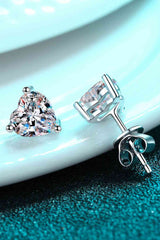 BEAUTIFUL I AM 2 Carat Moissanite Jewelry Heart-Shaped Stud Earrings