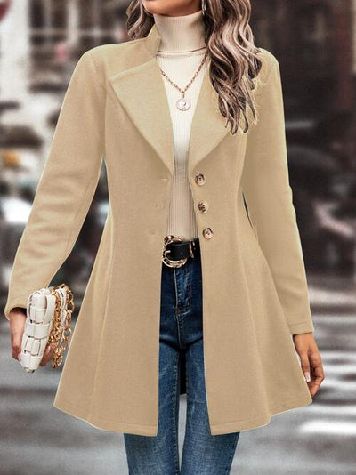 BEAUTIFUL I AM Lapel Collar Button Down Jacket Coat