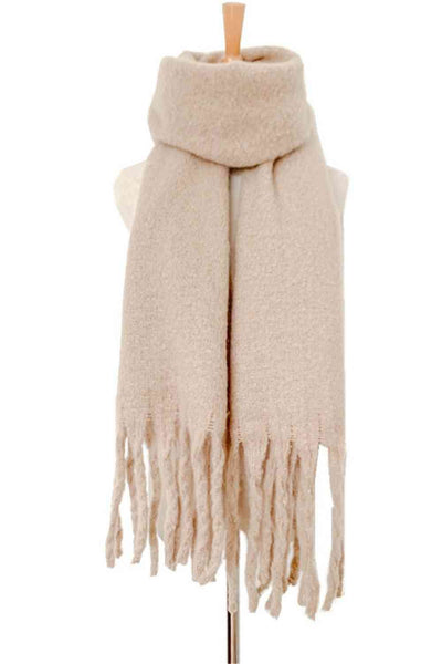 BEAUTIFUL I AM Fringe Detail Polyester Scarf