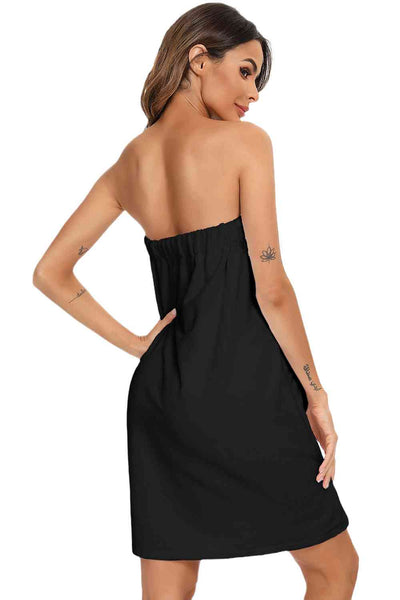 BEAUTIFUL I AM Strapless Robe with pocket