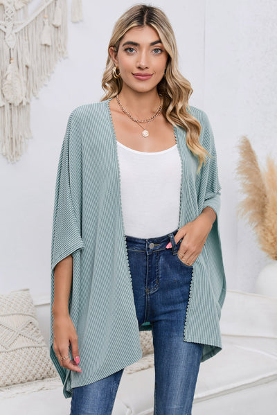 BEAUTIFUL I AM Open Front Dolman Sleeve Cardigan