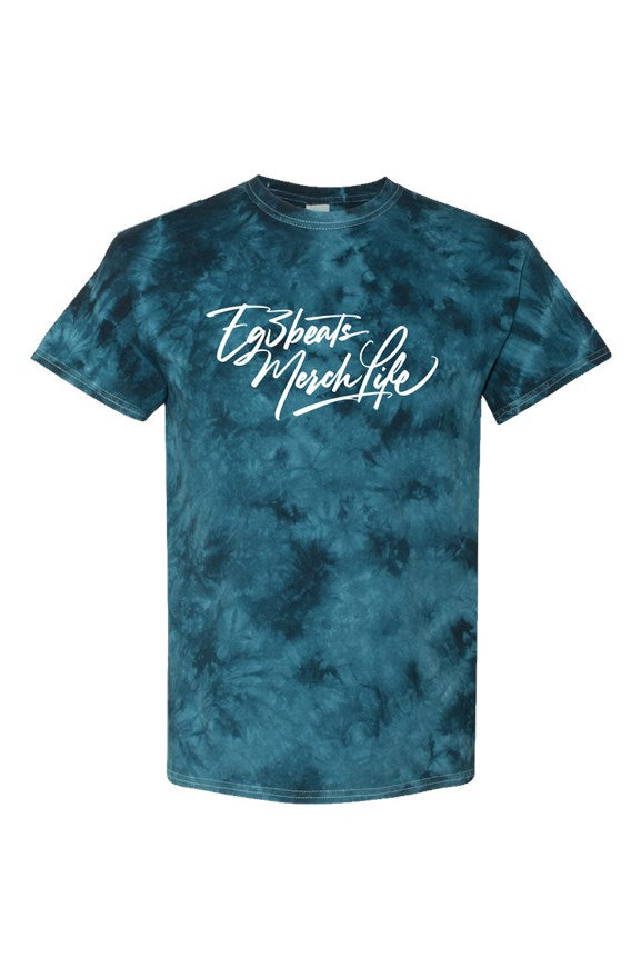 EG3BEATS MERCH LIFE Navy Crystal Tie-Dye T-Shirt