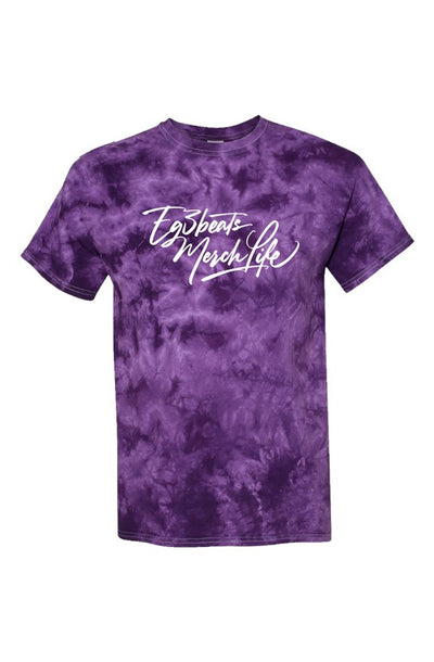 EG3BEATRS MERCH LIFE Purple Crystal Tie-Dye T-Shirt