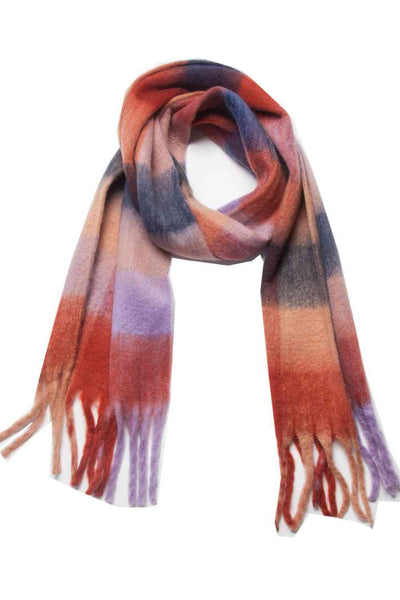 BEAUTIFUL I AM Fringe Detail Polyester Scarf