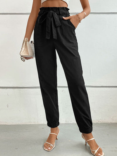 BEAUTIFUL I AM Tie Front Long Pants