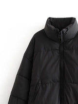 BEAUTIFUL I AM Zip Up Drawstring Winter Jacket Coat with Pockets