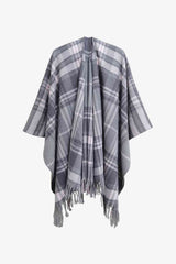 BEAUTIFUL I AM Plaid Fringe Detail Polyester Scarf