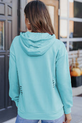 BEAUTIFUL I AM Cutout Dropped Shoulder Hoodie