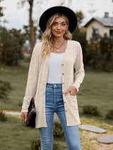 BEAUTIFUL I AM Ribbed Button-UP Cardigan with Pockets