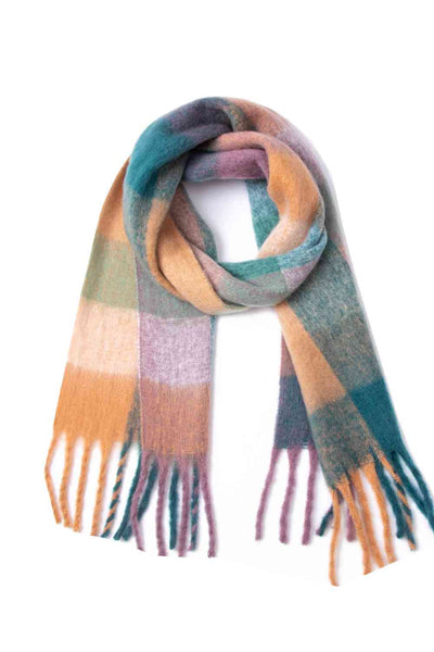 BEAUTIFUL I AM Fringe Detail Polyester Scarf