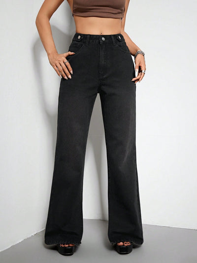 BEAUTIFUL I AM High Waist Straight Jeans