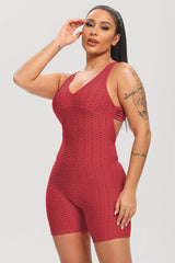 BEAUTIFUL I AM Crisscross Wide Strap Active Wear Romper