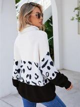 BEAUTIFUL I AM Leopard Color Block Turtleneck Sweater