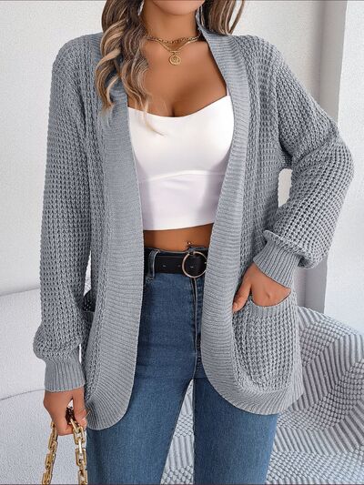 BEAUTIFUL I AM Open Front Long Sleeve Cardigan with Pockets