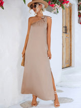 BEAUTIFUL I AM One-Shoulder Slit Maxi Dress