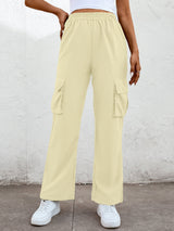 BEAUTIFUL I AM Elastic Waist Straight Leg Cargo Pants