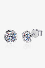 BEAUTIFUL I AM Moissanite Jewelry Round-Shaped Stud Earrings