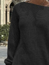 BEAUTIFUL I AM One Shoulder Lantern Sleeve Sweater Dress