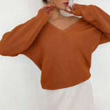 BEAUTIFUL I AM V-Neck Dropped Shoulder Long Sleeve Sweater