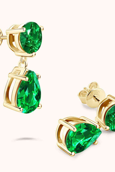 BEAUTIFUL I AM Lab-Grown Emerald Jewelry Drop Earrings