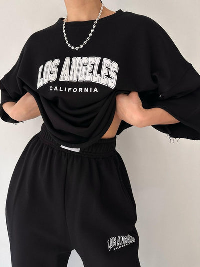 BEAUTIFUL I AM LOS ANGELES CALIFORNIA Graphic Sweatshirt and Sweatpants Joggers Set