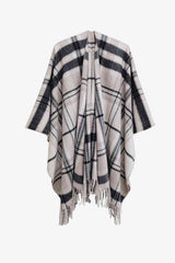 BEAUTIFUL I AM Plaid Fringe Detail Polyester Scarf