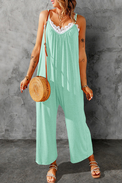 BEAUTIFUL I AM Spaghetti Strap Wide Leg Pants Jumpsuit