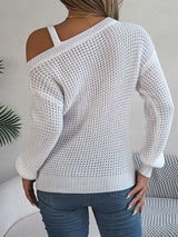 BEAUTIFUL I AM Asymmetrical Neck Long Sleeve Sweater