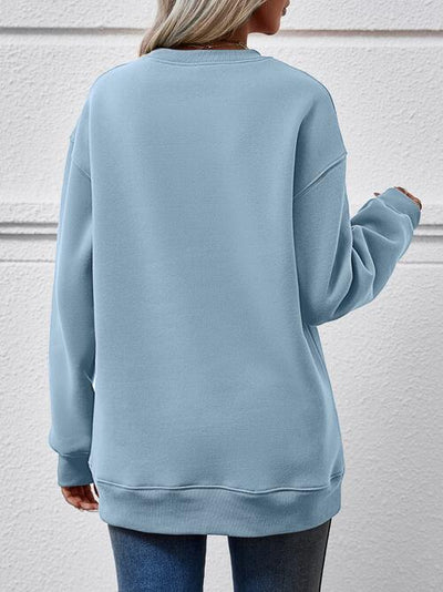 BEAUTIFUL I AM LIVE CHRISTMAS Drop Shoulder Round Neck Sweatshirt