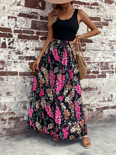 BEAUTIFUL I AM Floral Scoop Neck Sleeveless Maxi Dress