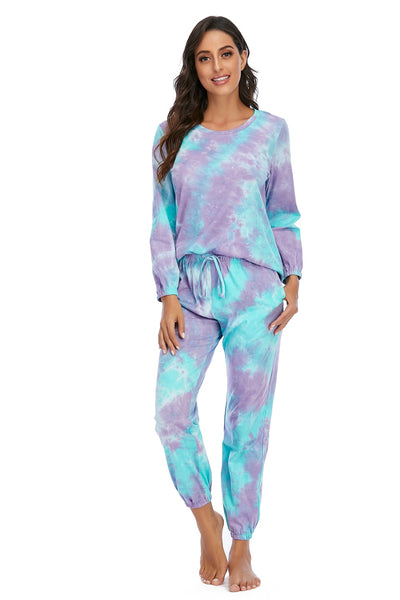 BEAUTIFUL I AM Tie-Dye Top and Drawstring Pants Lounge Set