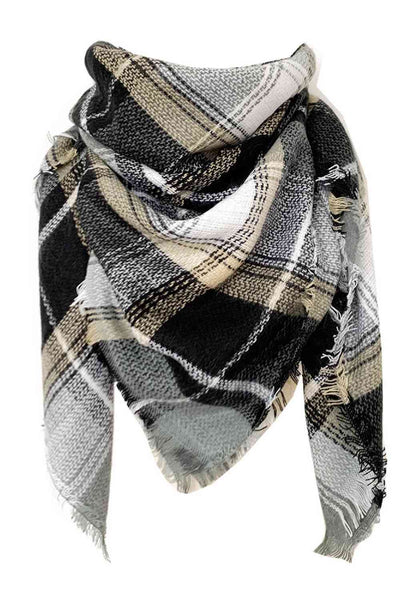 BEAUTIFUL I AM Plaid Imitation Cashmere Scarf