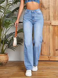 BEAUTIFUL I AM High Waist Straight Leg Jeans