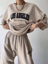 BEAUTIFUL I AM LOS ANGELES CALIFORNIA Graphic Sweatshirt and Sweatpants Joggers Set