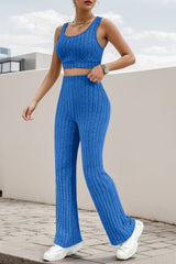 BEAUTIFUL I AM Wide Strap Tank and High Waist Pants Set