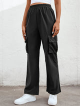 BEAUTIFUL I AM Elastic Waist Straight Leg Cargo Pants