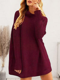 BEAUTIFUL I AM Round Neck Long Sleeve Sweater Dress