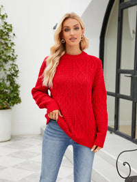 BEAUTIFUL I AM Round Neck Dropped Shoulder Sweater