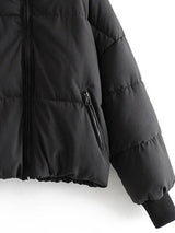 BEAUTIFUL I AM Zip Up Drawstring Winter Jacket Coat with Pockets