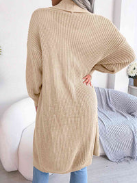 BEAUTIFUL I AM Open Front Dropped Shoulder Longline Cardigan