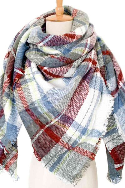 BEAUTIFUL I AM Plaid Imitation Cashmere Scarf