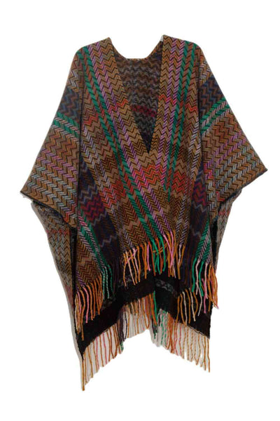 BEAUTIFUL I AM Plaid Fringe Detail Scarf