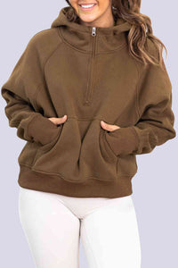 BEAUTIFUL I AM Half-Zip Long Sleeve Hoodie