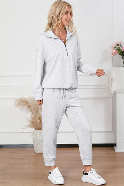 BEAUTIFUL I AM Half Zip Sweatshirt and Drawstring Sweatpants Set