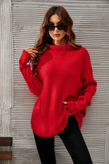 BEAUTIFUL I AM Mock Neck Dropped Shoulder Sweater