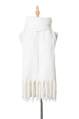 BEAUTIFUL I AM Fringe Detail Polyester Scarf