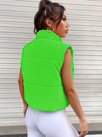 BEAUTIFUL I AM Zip-Up Puffer Vest Jacket