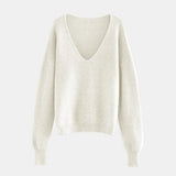 BEAUTIFUL I AM V-Neck Dropped Shoulder Long Sleeve Sweater