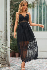 BEAUTIFUL I AM Lace Crisscross Back Sleeveless Maxi Dress