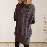 BEAUTIFUL I AM Cable-Knit Open Front Dropped Shoulder Cardigan